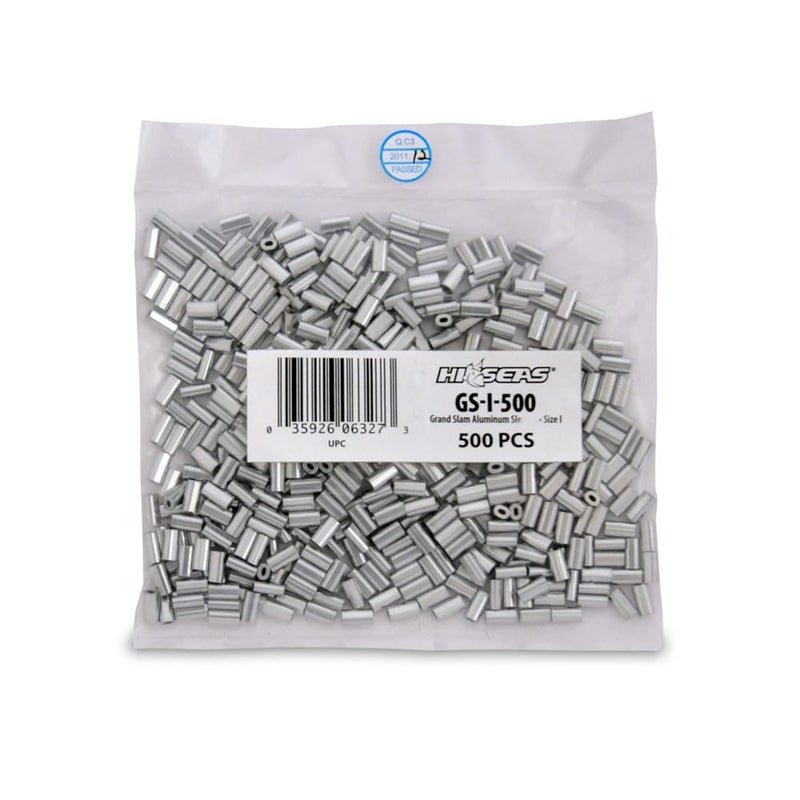 HI-SEAS Grand Slam Aluminum Sleeves, 1.0 mm ID, use with 60-80 lb / 27.2-36.2 kg Mono, 500 pc - Image 1